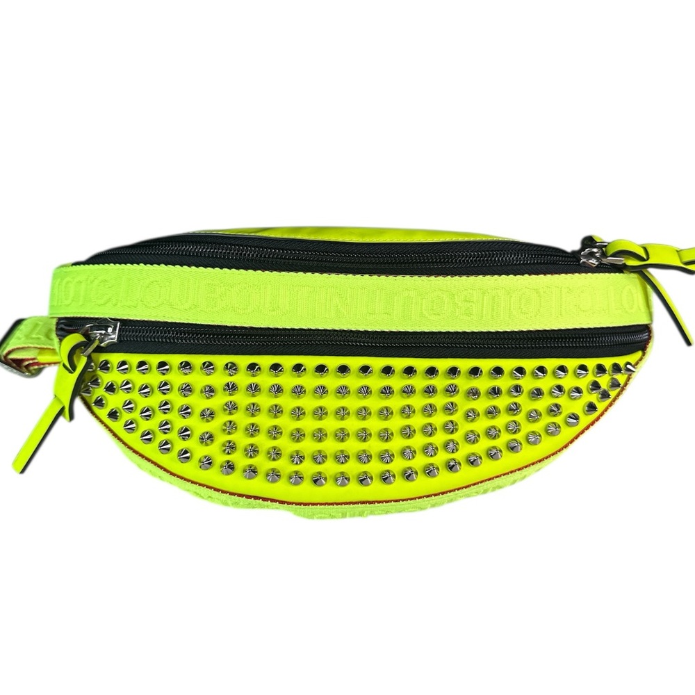 Christian Louboutin Neon Yellow Studded Crossbody Bag